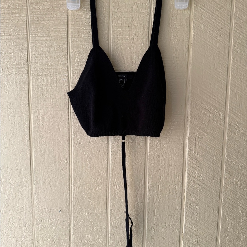 Forever 21 Dark Knit V-Neck Top